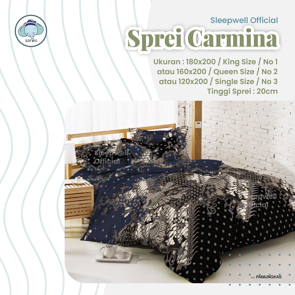 CARMINA Sprei 120x200 Tinggi 20cm- Sprei Batik SLEEPWELL