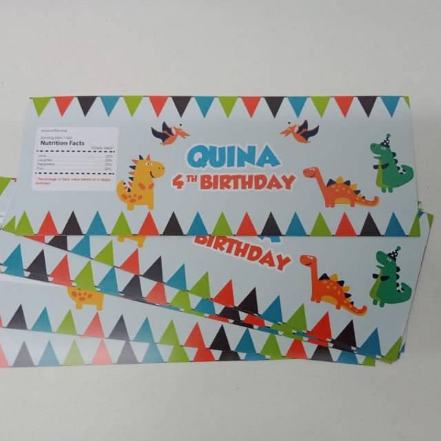Label susu botol dino / label susu botol custom dino