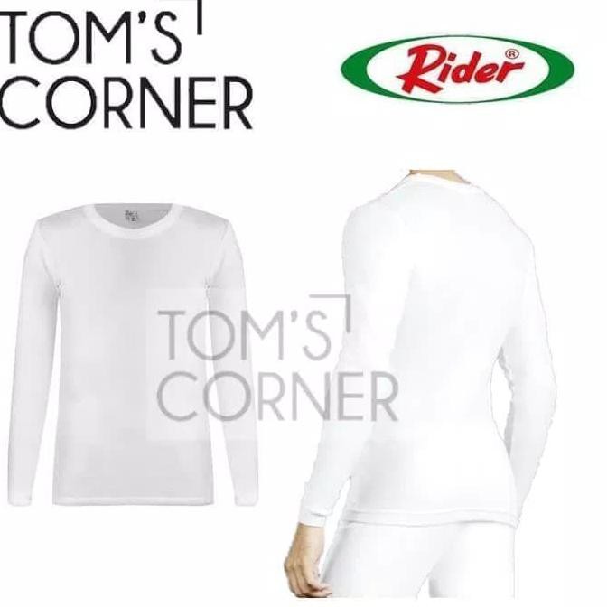 [[BISA COD]] Kaos Oblong Lengan Panjang Rider / Pakaian dalam Musim Dingin 221 - Putih, M