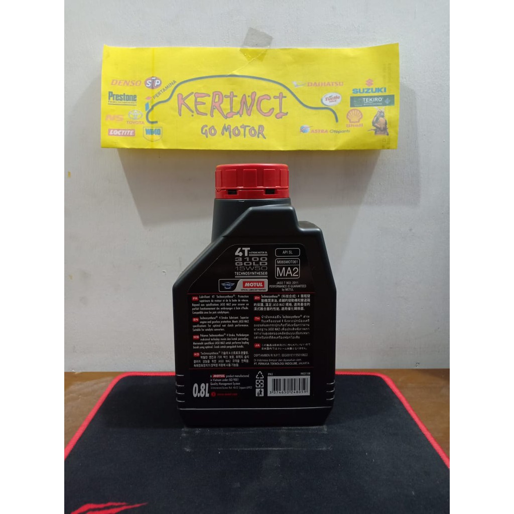 OLI MOTUL 4T 3100 GOLD 15W-50 0.8L - OLIMOTOR MOTUL 3100 GOLD 4T 15W