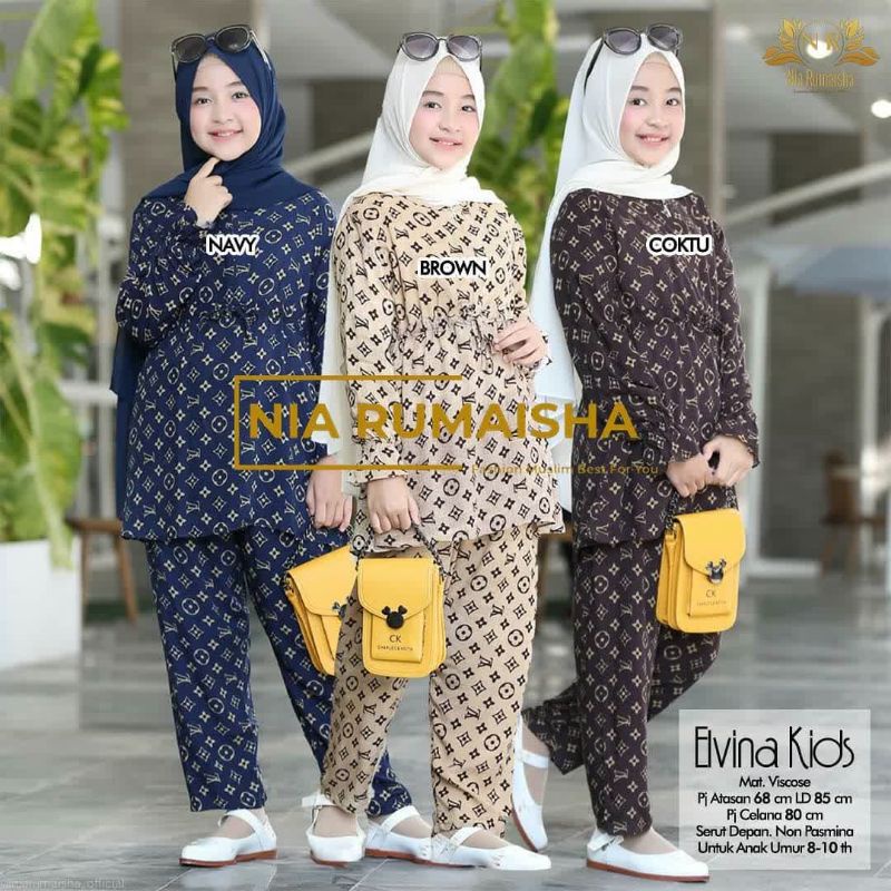 Setelan tie dye one set anak perempuan tanggung rayon bali panjang umur 10 tahun 12 tahun polka kupu