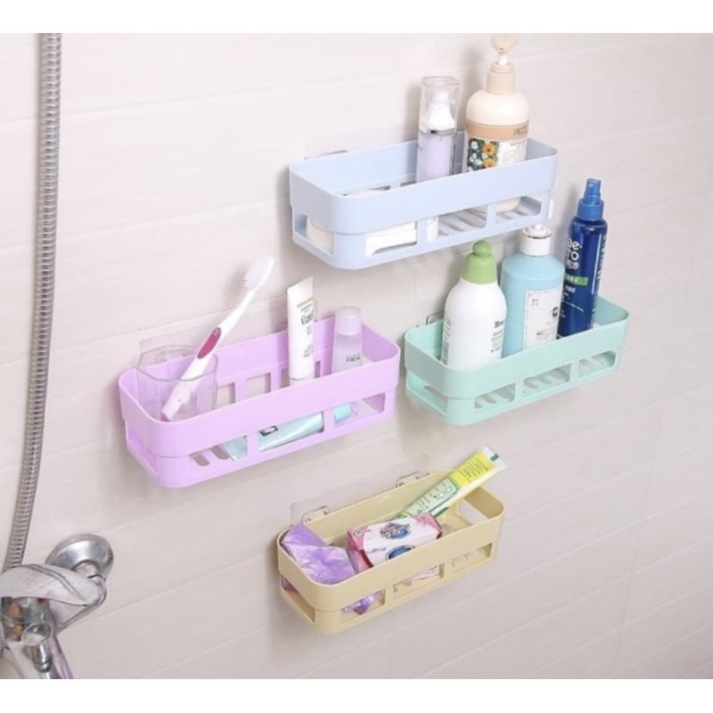 Rak Toilet Kotak - Rak Tempel Dinding Kamar Mandi - Rak Tempel kamar mandi kotak -