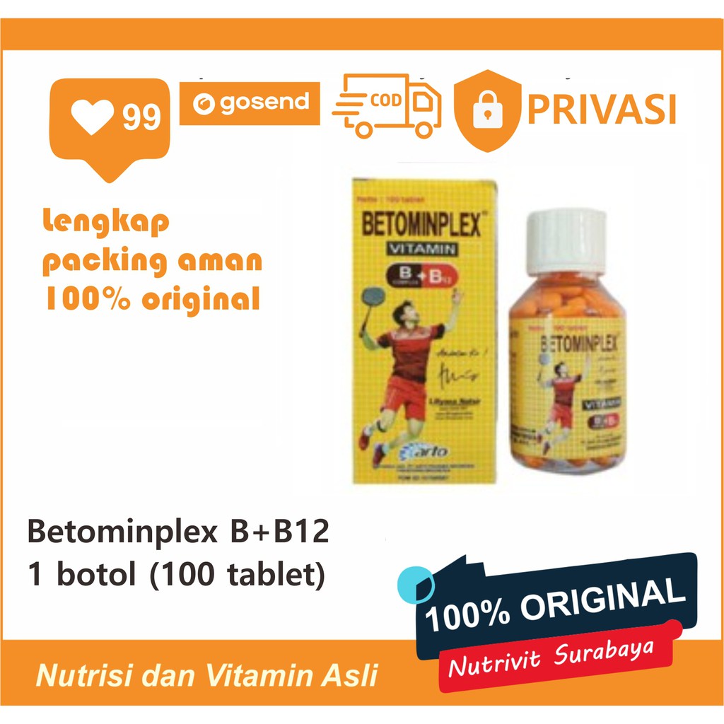 Vit. Betominplex B+B12 Vitamin B Complex 100 TAB