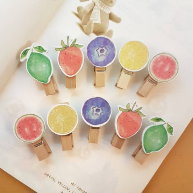 Wooden Klip | Klip Buah Latar Putih