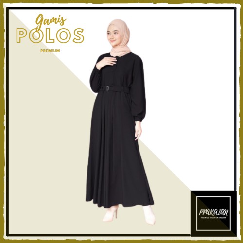 GAMIS POLOS KEKINIAN REMAJA WANITA TERBARU 2021-HITAM