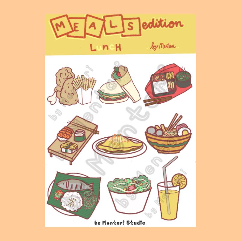 

27 pcs Sticker Jurnal Meals Edition - Lunch