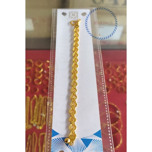 Gelang tali  jam tangan  variasi bola & circle emas kadar 375