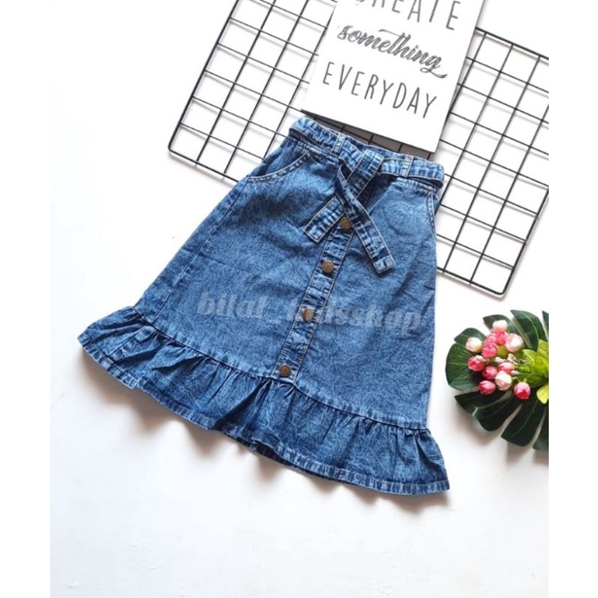 ROK JEANS ANAK PEREMPUAN / ROK REMPEL ANAK