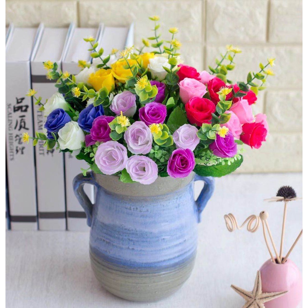 BUNGA PLASTIK ROSE 510 BUNGA MAWAR HIAS PLASTIC ARTIFICIAL BUNGA ARTIFISIAL MURAH