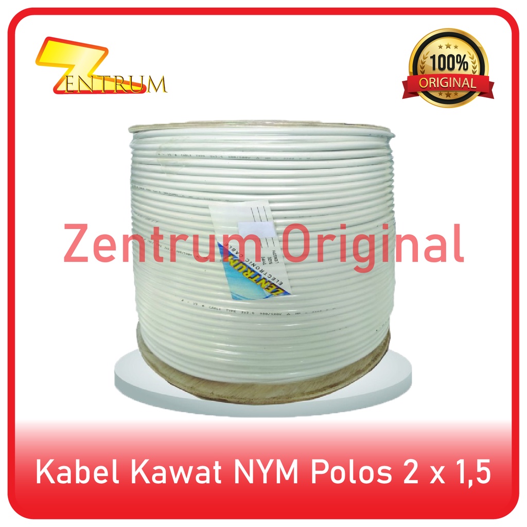 Kabel Listrik Kawat NYM POLOS 2 x 1.5 (50 Meter)