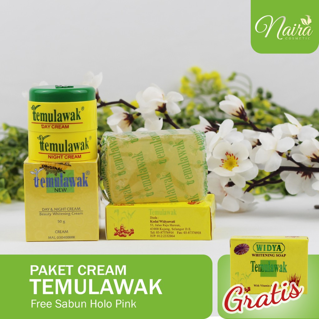 Temulawak Cream Original - 1 Paket Cream Temulawak Asli Free 1 Sabun Temulawak Ori Holo Pink