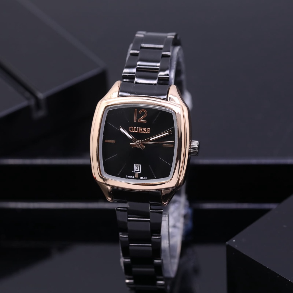 Jam Tangan Wanita Fashion L5952S Tali Rantai Tanggal Aktif Free Box &amp; Baterai