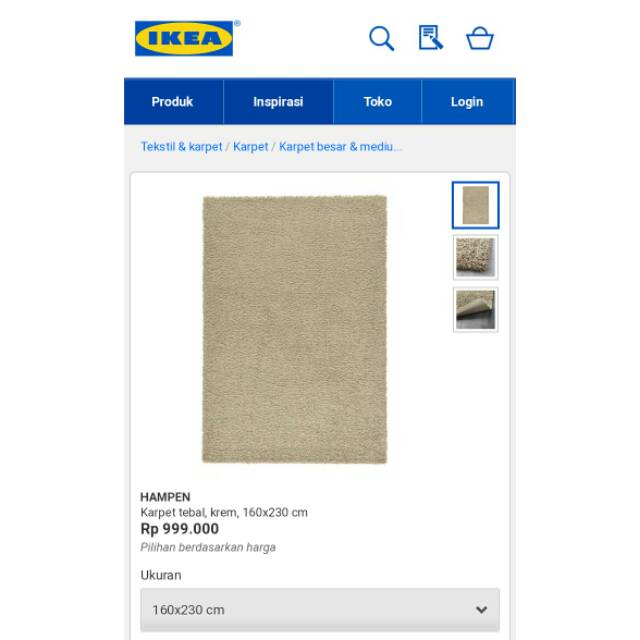 Dijual Karpet Hampen As Is Ex Display Ikea
