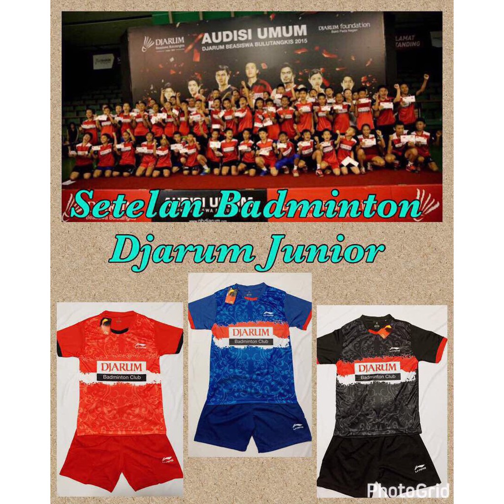 Promo  Kaos baju bulutangkis badminton Li Ning djarum junior anak setelan Favorit