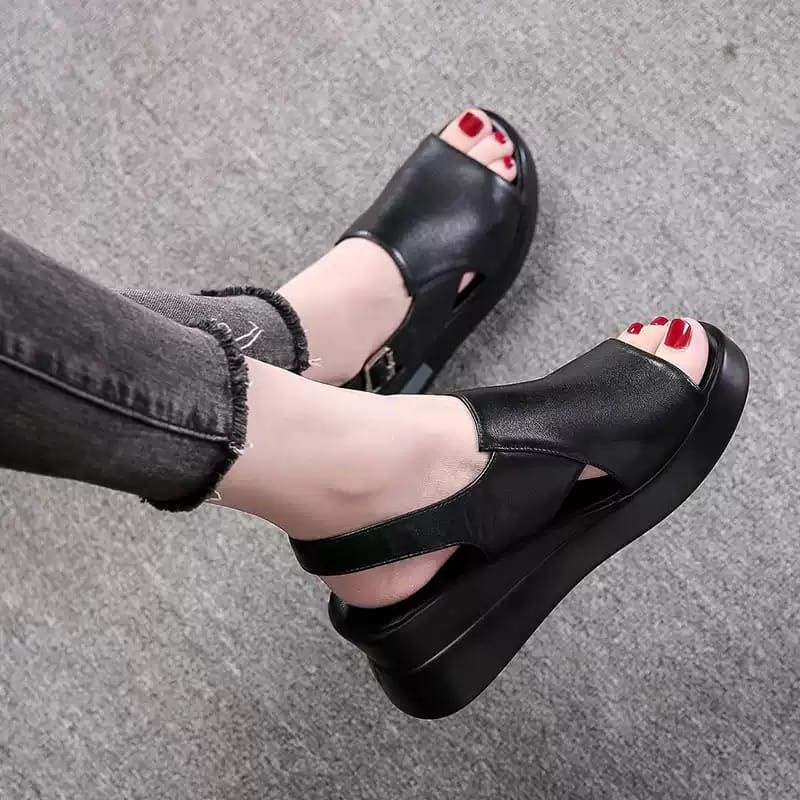 juragan fashion sepatu sandal weadges wanita NR 81