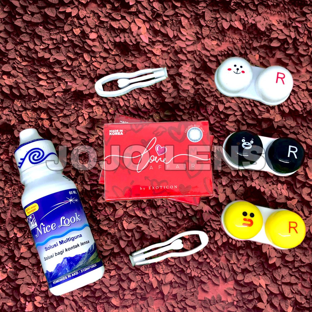 (Paket) Softlens X2 Love Affair Super Lengkap 14,2MM Normal & Minus