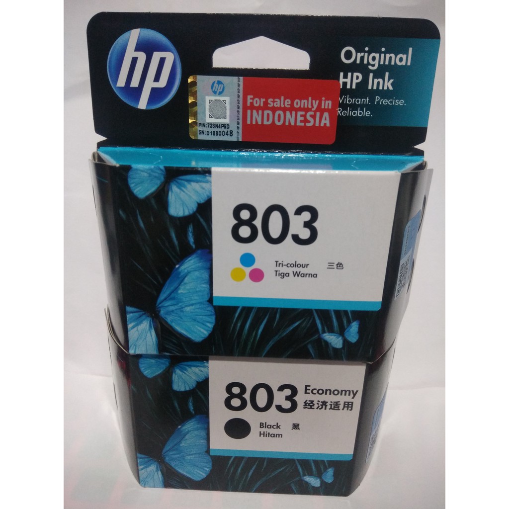 Paket Tinta HP 803 Black Economy &amp; Tri Colour Original