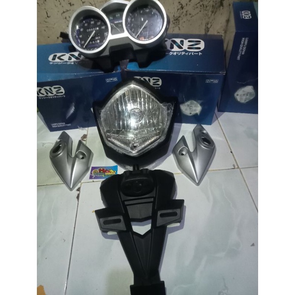 Paket Lengkap Hedlamp Projie Runing Spidometer Kupingan Spakbor Karbon Celup Tebal