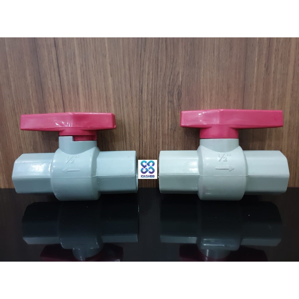 Ball valve / Stop kran PVC polos 1/2&quot; inch (1.27cm) HSS, Drat