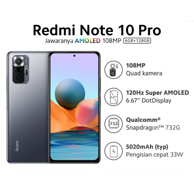 Xiaomi Redmi Note 10 Pro 6/128GB - 6/128 AMOLED 6.67" 108MP NFC Smart HP