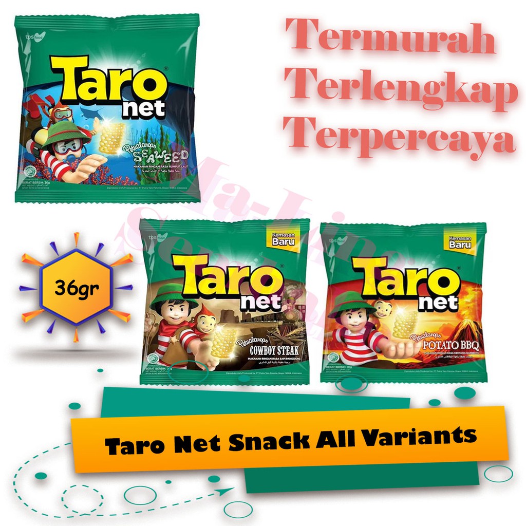 

TARO SNACK SEAWED / BARBEQUE / COWBOW STEAK 36G, Makanan Ringan, Snack, Cemilan, Makanan