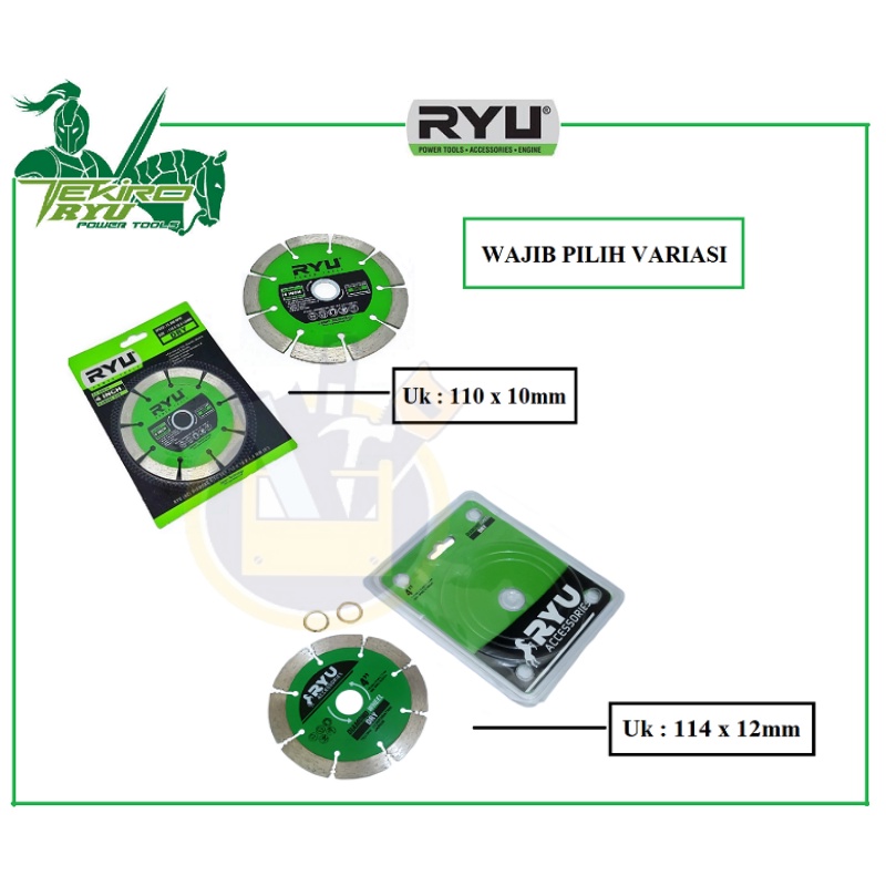 RYU Mata Potong Keramik Granite Granit Beton Ryu 4 Inch Dry Kering Pisau Potong Dry Mata Gerinda 4&quot; Dry Diamond Disc 4&quot; Mata Gerinda