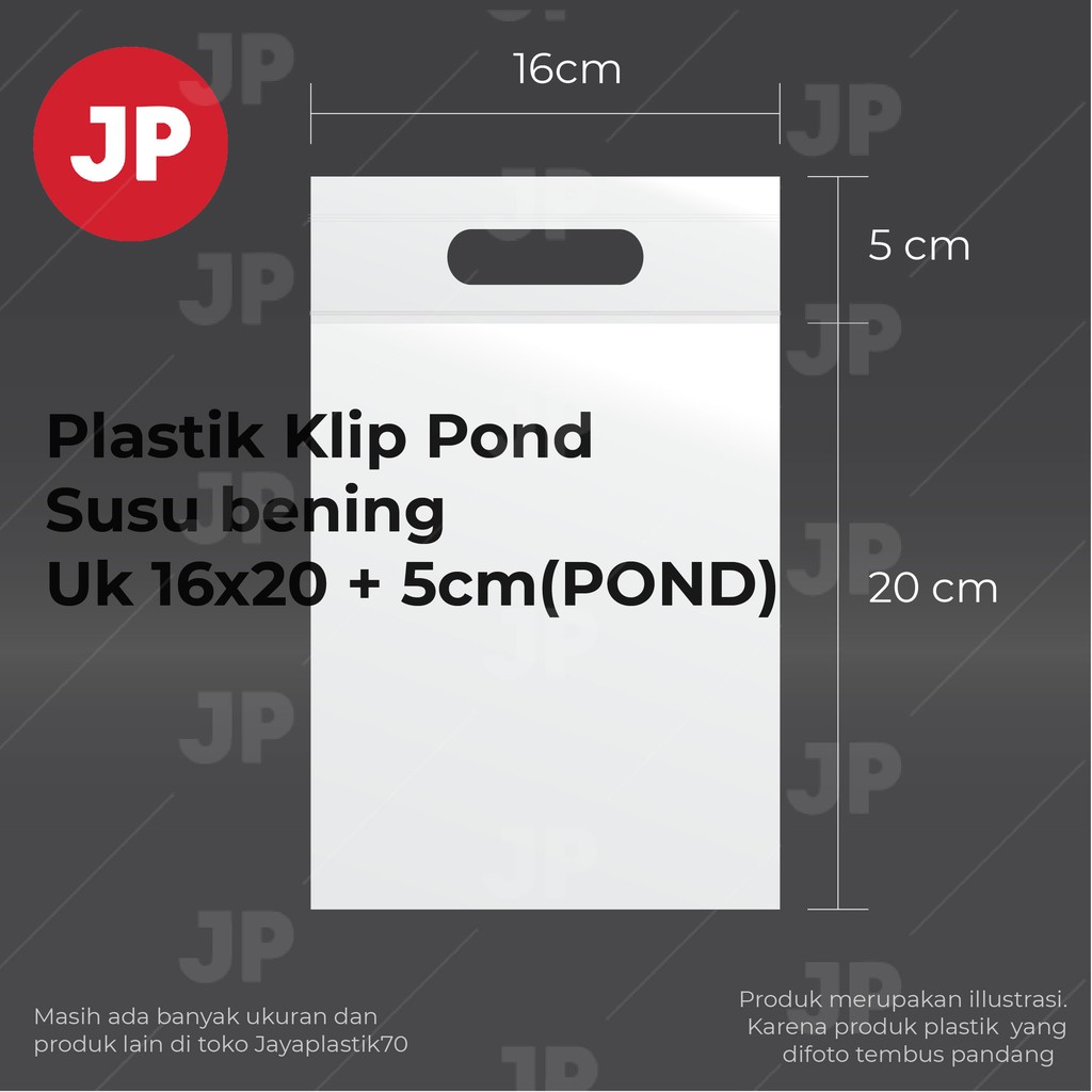 Plastik Klip Pond Oval Putih Susu 16x20 +5(POND) (isi 100 lembar)