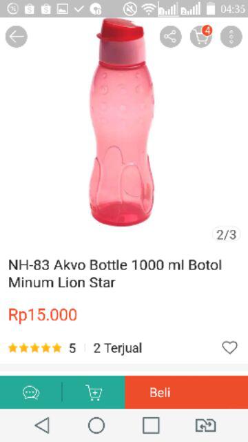 Nh-83 Akvo Bottle 1000 Ml Botol Minum Lion Star