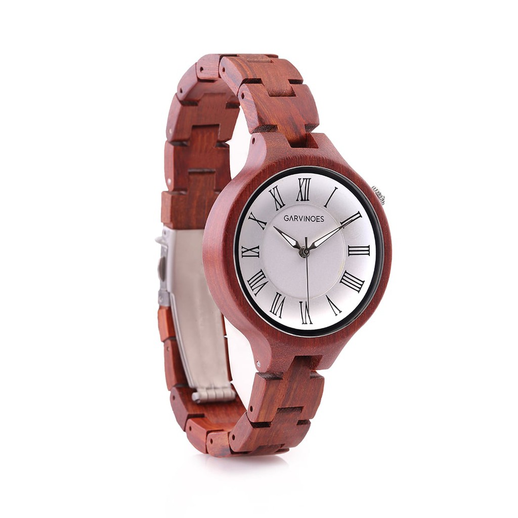 GARVINOES Olivia White Jam Tangan Kayu Wanita 38 mm