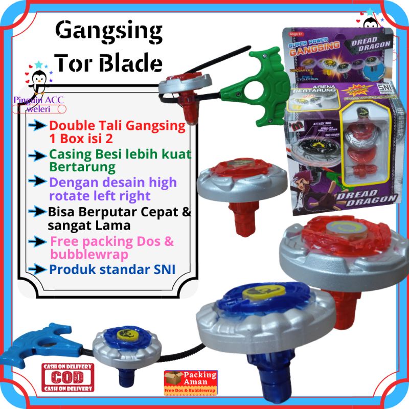 Gangsing Torblade Metal Master Super Power Battle set Double Tali Gangsing Beyblade dan Tor Blade Ma