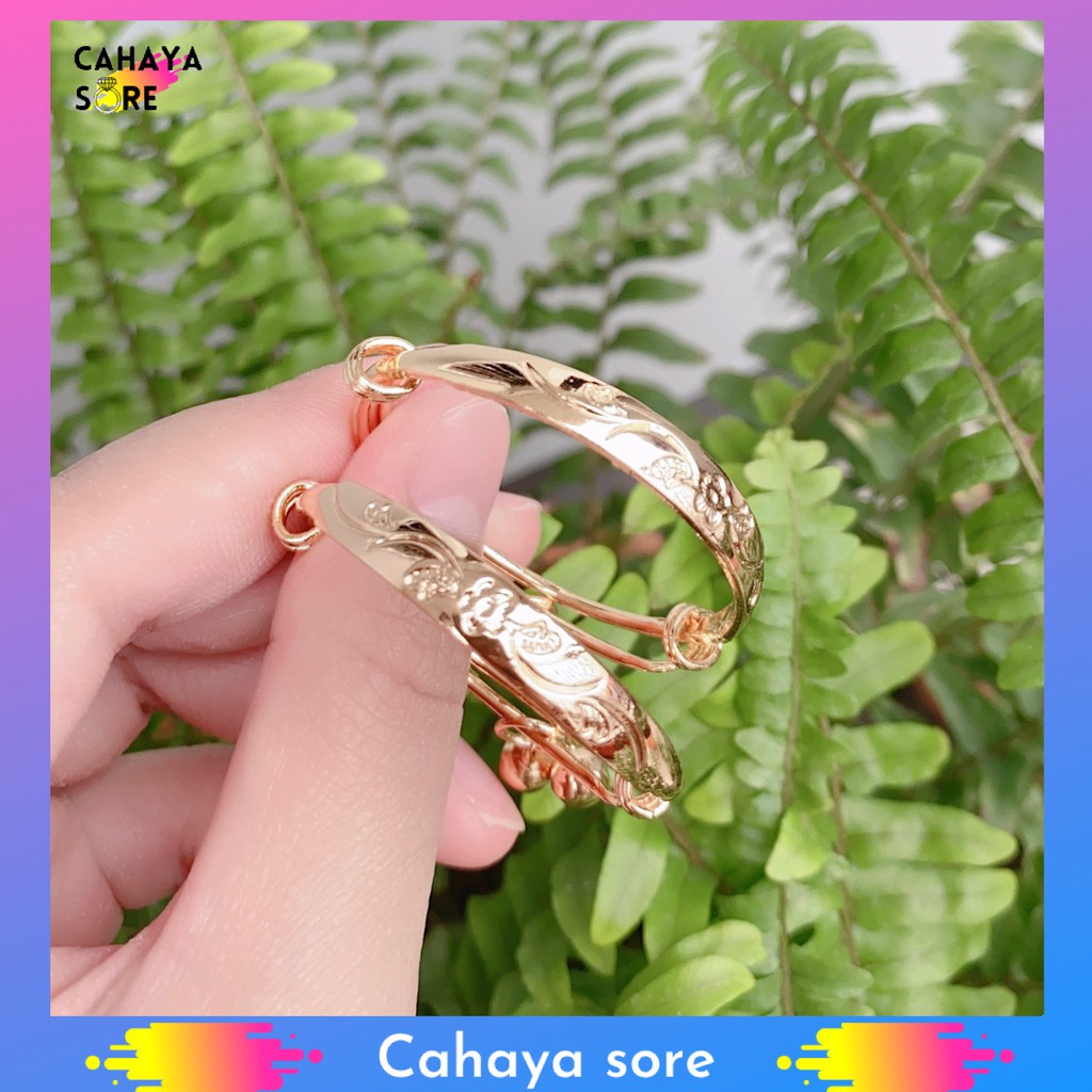 2Pcs Gelang Xuping Gold Gelang Tangan Anak Bayi Model Kerincing GA05
