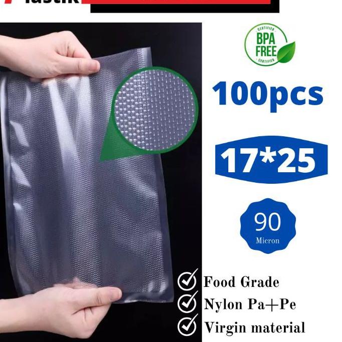 ➯ PLASTIK VACUM EMBOS 17X25 ISI 100 PLASTIK VAKUM EMBOS MAKANAB ☇