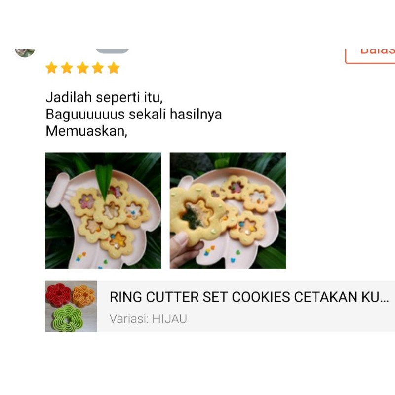 RING CUTTER SET COOKIES CETAKAN KUE BENTO/PUDING 6PCS BENTUK KEMBANG