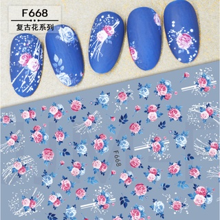 Sticker Kuku Nail Art Bunga Mawar Lavender Series / Manicure Pedicure Nail Art Sticker / Nail Art Stiker KU032