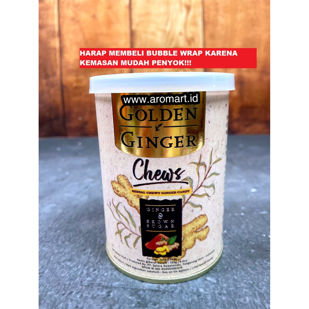 

Golden Ginger Chews Ginger & Brown Sugar (Harga produk belum termasuk bubble-wrap yo!) - 125g