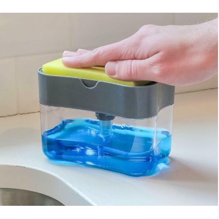 Dispenser Sabun dan Spon Model 2-in-1 untuk Peralatan Dapur Cuci Piring