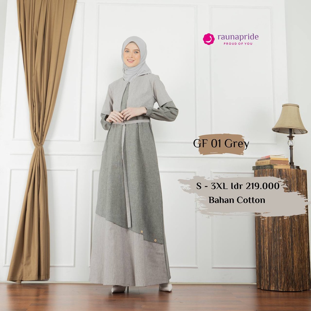 BISA DIBELI TERPISAH - Sarimbit Keluarga /  Rauna Terbaru / SR 01 Grey / GF 01 GAF 01 KF 01 KAF 01 Grey / Fashion Muslim