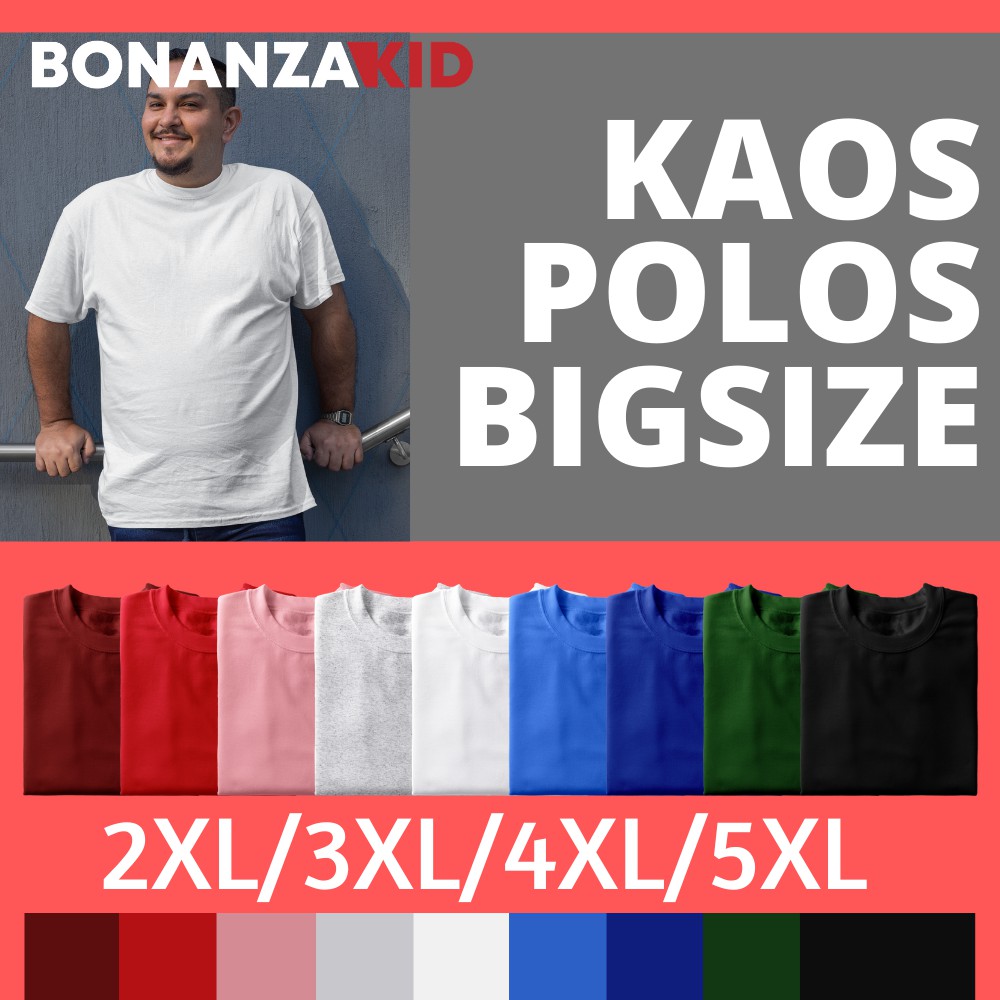 (Bisa COD) KAOS POLOS JUMBO 2XL 3XL 4XL 5XL cotton combed