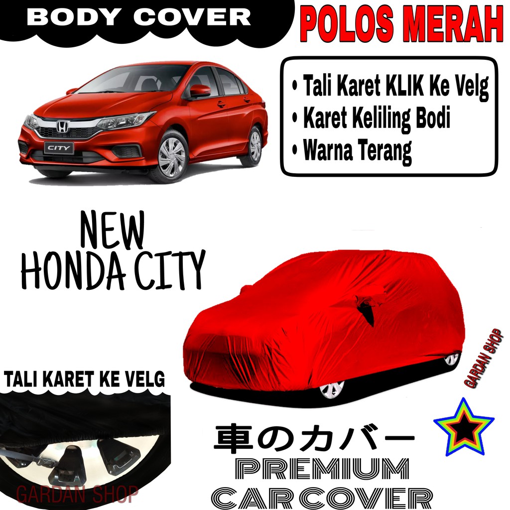 Sarung Mobil NEW HONDA CITY Polos MERAH Body Cover Penutup Body City PREMIUM