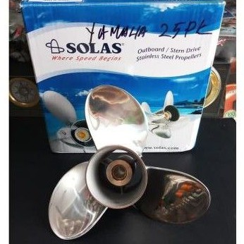 Propeller Solas mesin tempel Yamaha 25pk-30pk ukuran 10 inch stainless