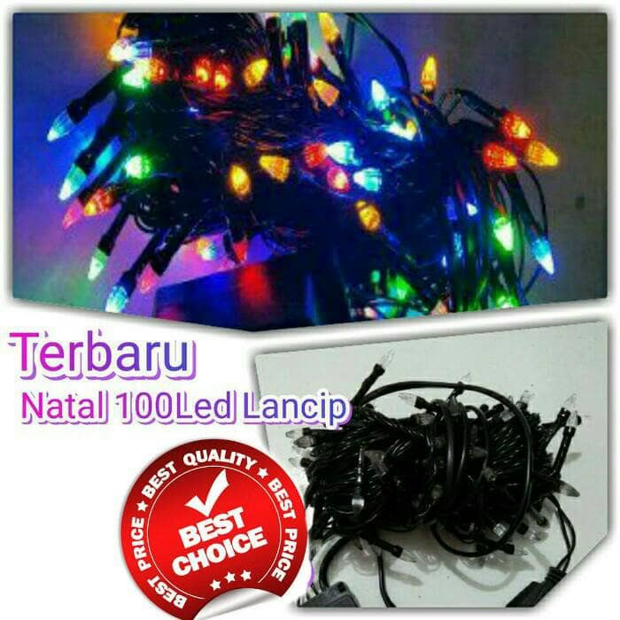 10M FULL LAMPU TUMBLER 7 WARNA KABEL HITAM LAMPU HIAS LED POHON NATAL DAN LEBARAN TWINKEL TUMBLR 10M