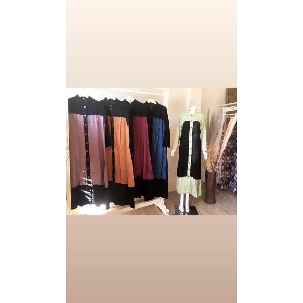 gamis kombinasi hitam