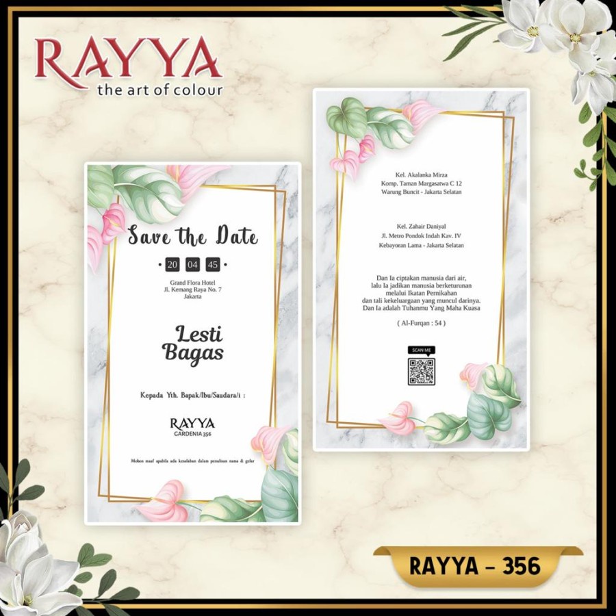 Blangko Undangan Pernikahan Rayya 356 Free file Setting