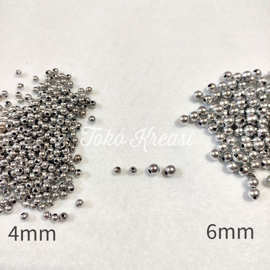 Mote / Manik / Bead Spacer 4mm - 6mm Silver