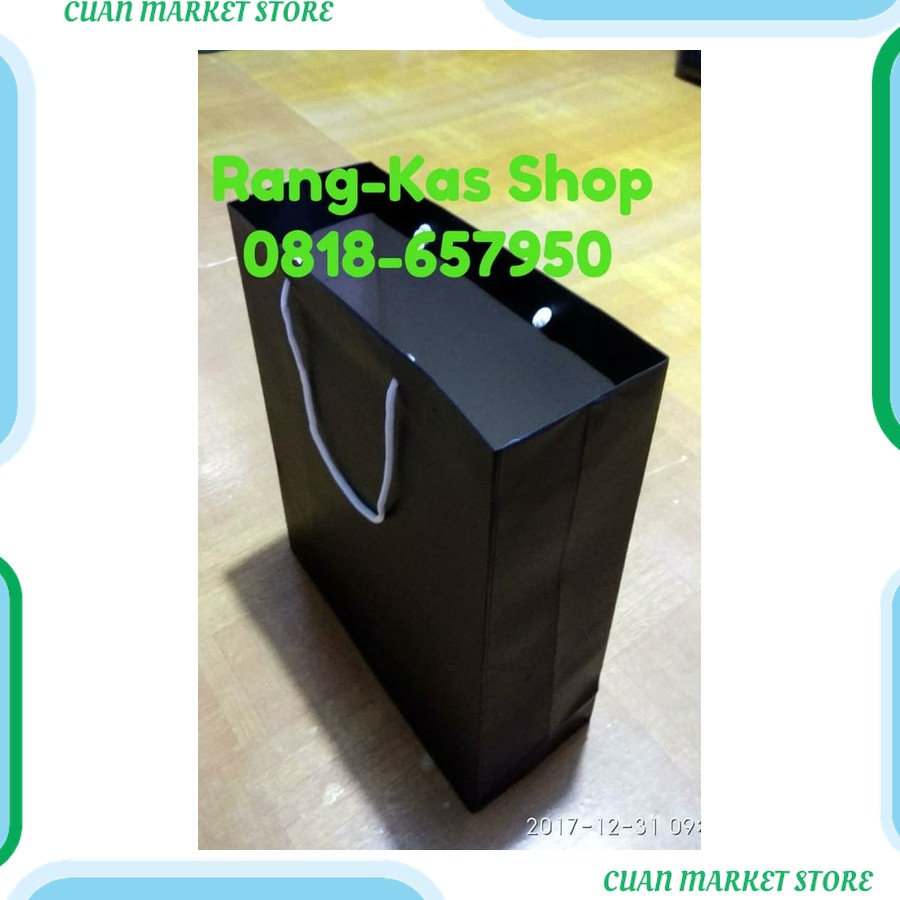 

Paper bag " POLOS " HITAM karton doff. Kualitas Premium