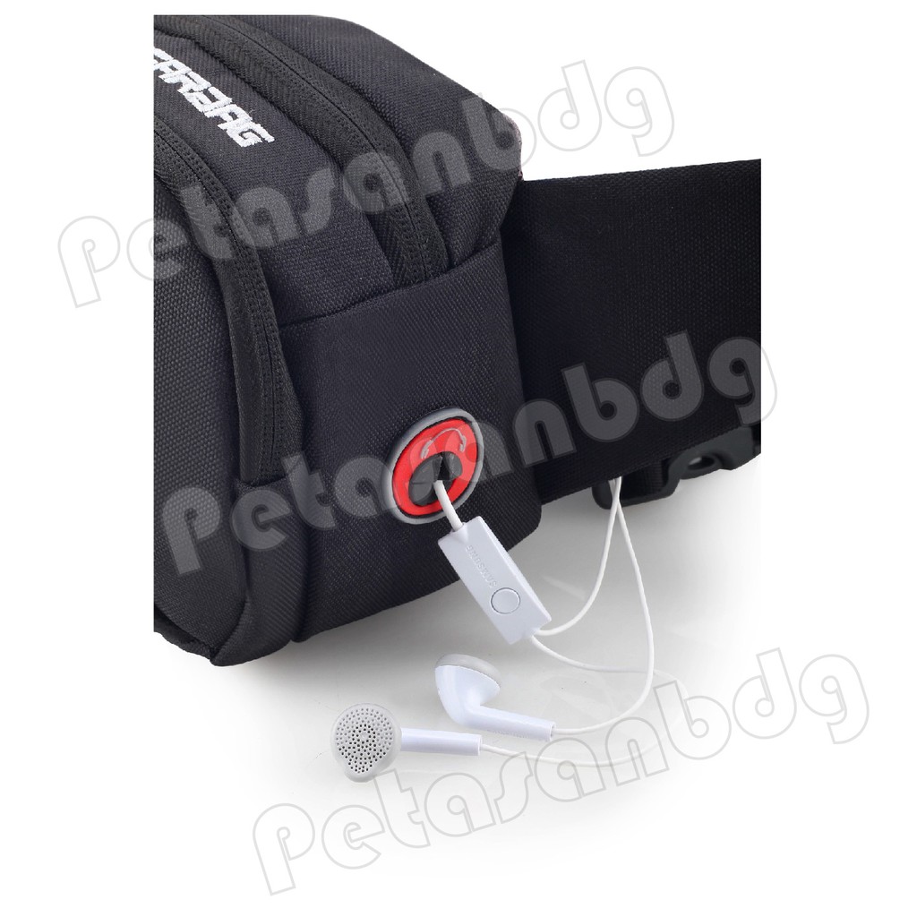 PTS -Gear Bag X - Waistbag WITH EARPHONE HOLE -13084 BB - Tas Selempang Pria Tas Pinggang Groovy