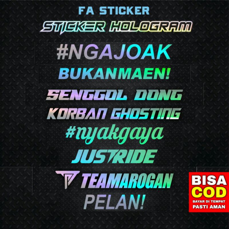 Stiker Cutting Hologram PSKNMTC SPEEDHUNTERS PROSTREET STAY HUMBLE SENGGOL DONG BUKAN MAEN PELAN Sticker Cuting Stiker Helm Stiker Motor Stiker Racing Sticker Racing