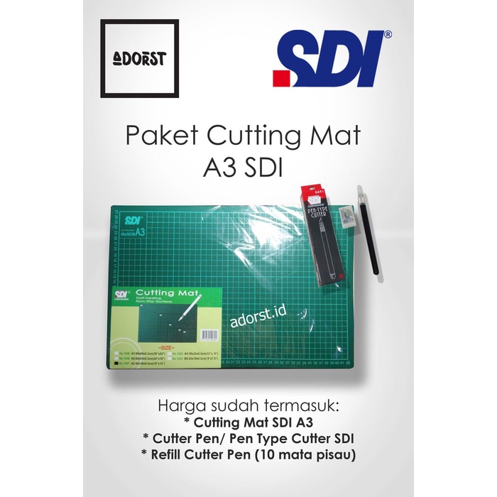 

Terbatas Cutting Mat A3 + Cutter Pen/Pen Type Cutter Sd Bagus