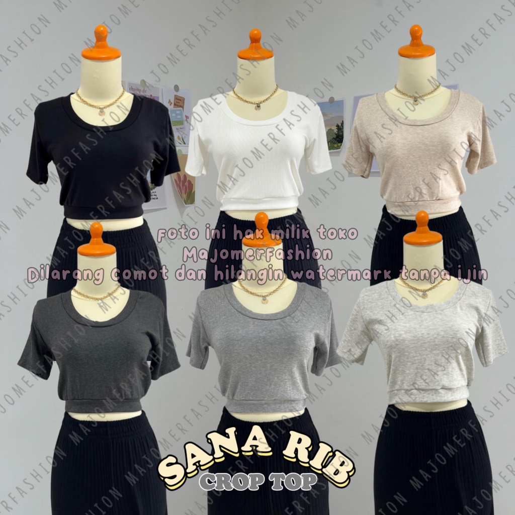 MAJOMER ® | SANA RIB CROP TOP - ATASAN WANITA