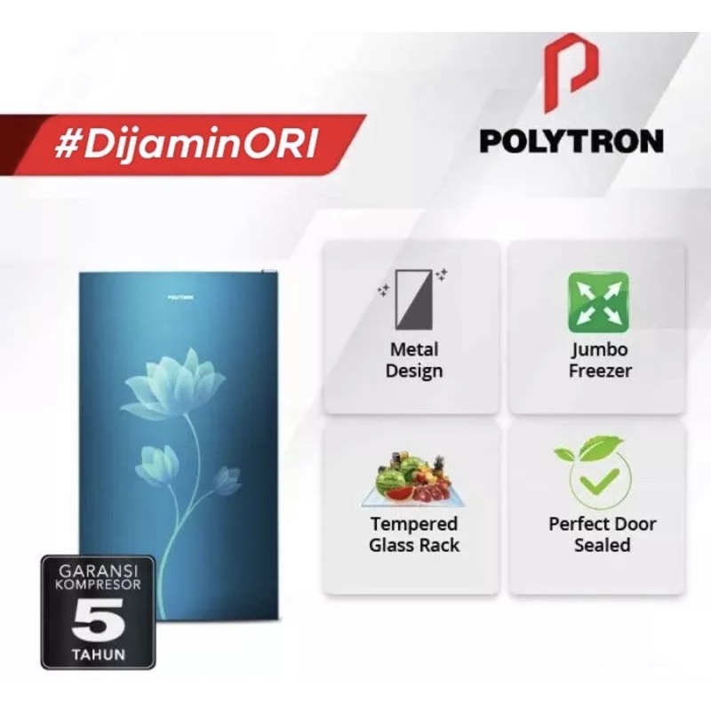 Polytron Kulkas 159 15GOR 15 GOR / 15ANR  15 ANR NEW Belleza 1 pintu PROMO MURAH